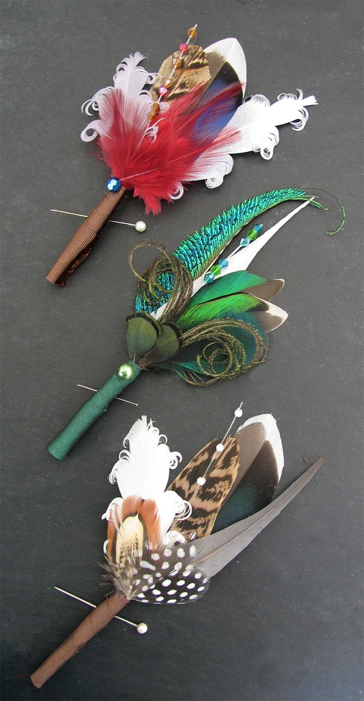 Boutonniere Kits Accent Feathers for Wedding Centerpieces