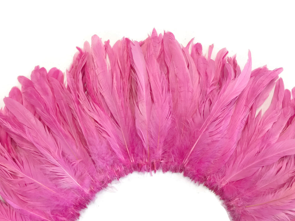 2 yards - 8-10" Natural Candy Pink Strung Accent Feathers for Wedding Backdrops & Arches