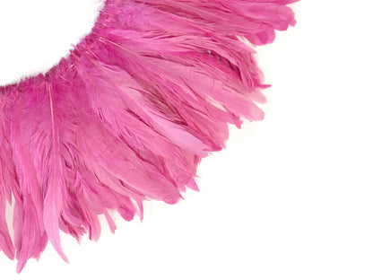 2 yards - 8-10" Natural Candy Pink Strung Accent Feathers for Wedding Backdrops & Arches
