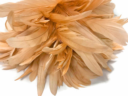 2 yards - 8-10" Champagne Strung Natural Bleach Accent Feathers for Wedding Backdrops & Arches
