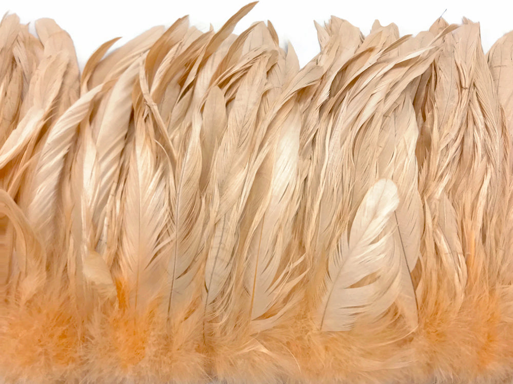 2 yards - 8-10" Champagne Strung Natural Bleach Accent Feathers for Wedding Backdrops & Arches
