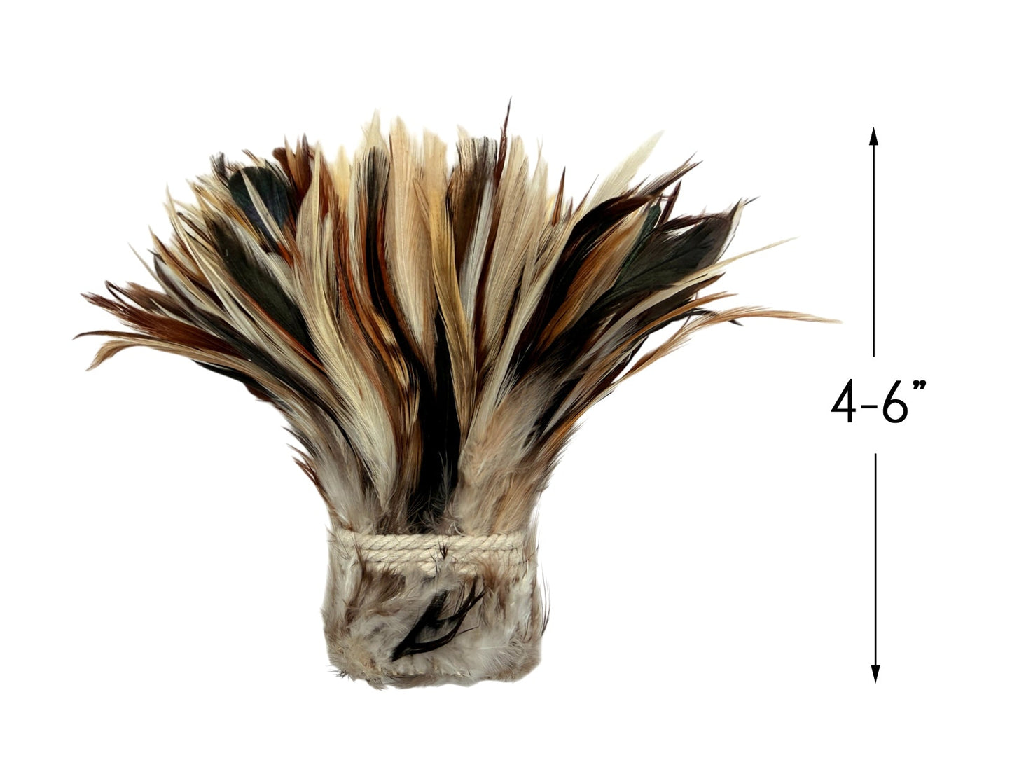 1 yard - 4-6" Natural Cream Black Strung Accent Feathers for Wedding Backdrops & Arches