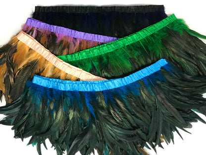 1 yard - 10-12" Turquoise Blue Dyed Over Accent Feathers for Wedding Backdrops & Arches