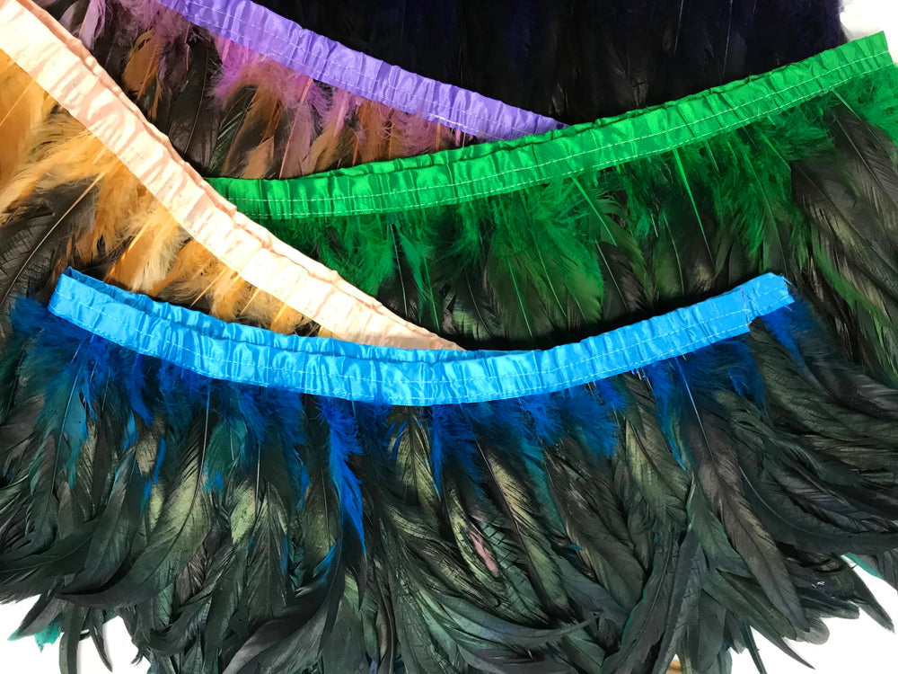 1 yard - 10-12" Turquoise Blue Dyed Over Accent Feathers for Wedding Backdrops & Arches