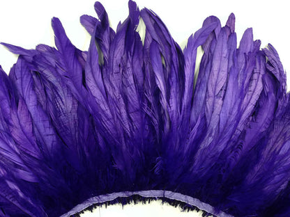 2 yards - 8-10" Natural Eggplant Strung Bleach Accent Feathers for Wedding Backdrops & Arches