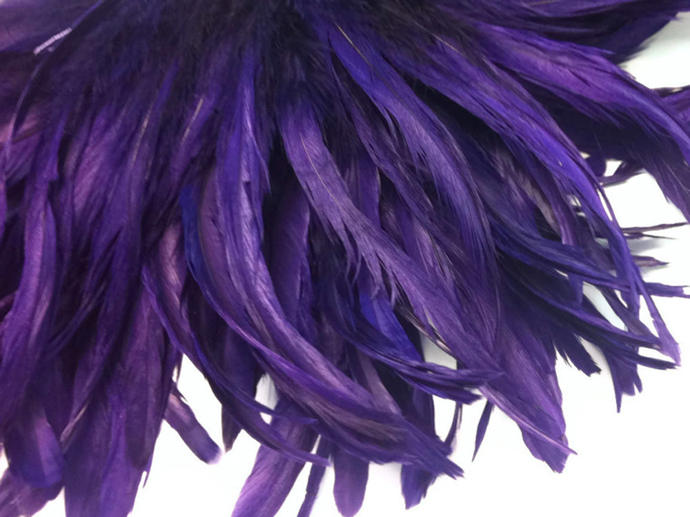 2 yards - 8-10" Natural Eggplant Strung Bleach Accent Feathers for Wedding Backdrops & Arches