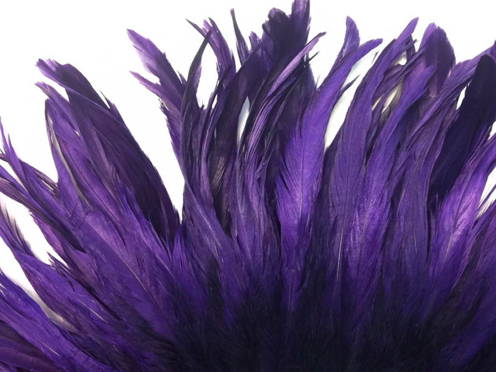 2 yards - 8-10" Natural Eggplant Strung Bleach Accent Feathers for Wedding Backdrops & Arches