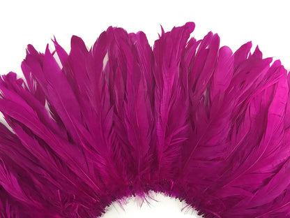 8-10" Natural Inch Strip Fuchsia Accent Feathers for Wedding Centerpieces