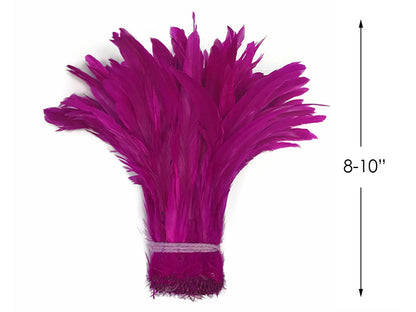 8-10" Natural Inch Strip Fuchsia Accent Feathers for Wedding Centerpieces