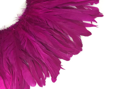 2 yards - 8-10" Natural Fuchsia Pink Strung Accent Feathers for Wedding Backdrops & Arches
