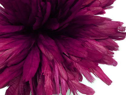 2 yards - 8-10" Natural Fuchsia Pink Strung Accent Feathers for Wedding Backdrops & Arches