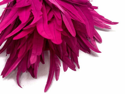 8-10" Natural Inch Strip Fuchsia Accent Feathers for Wedding Centerpieces