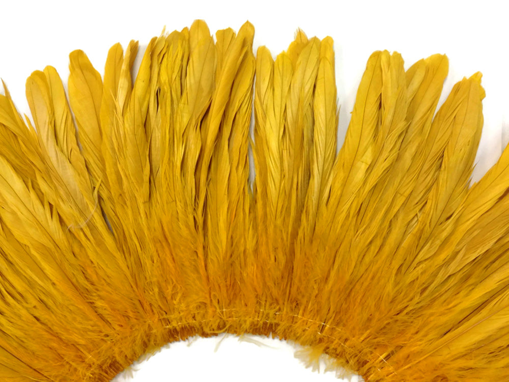 2 yards - 8-10" Natural Golden Yellow Strung Accent Feathers for Wedding Backdrops & Arches