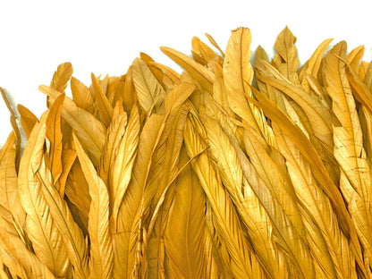 8-10" Natural Inch Strip Golden Accent Feathers for Wedding Centerpieces