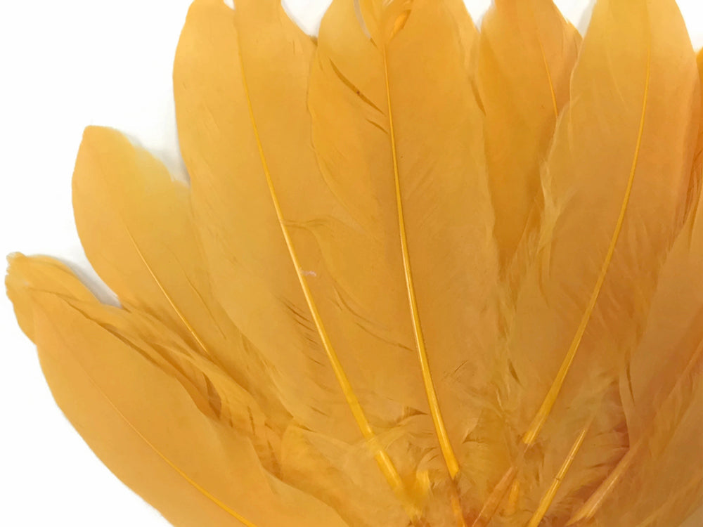 3 oz - Yellow Pack Golden Satinettes Accent Feathers for Wedding Bouquets & Boutonnieres