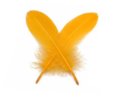 A quarter pound - Yellow Golden Satinettes Pallet Accent Feathers for Wedding Backdrops & Arches