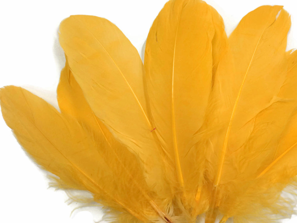A quarter pound - Yellow Golden Satinettes Pallet Accent Feathers for Wedding Backdrops & Arches