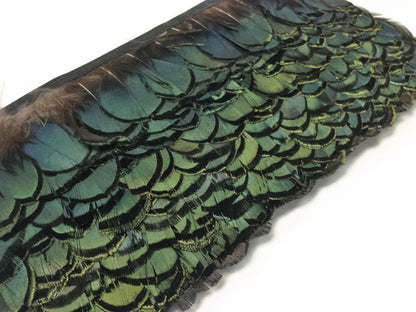 1 yard - Bronze Green Lady Amherst Accent Feathers for Wedding Backdrops & Arches