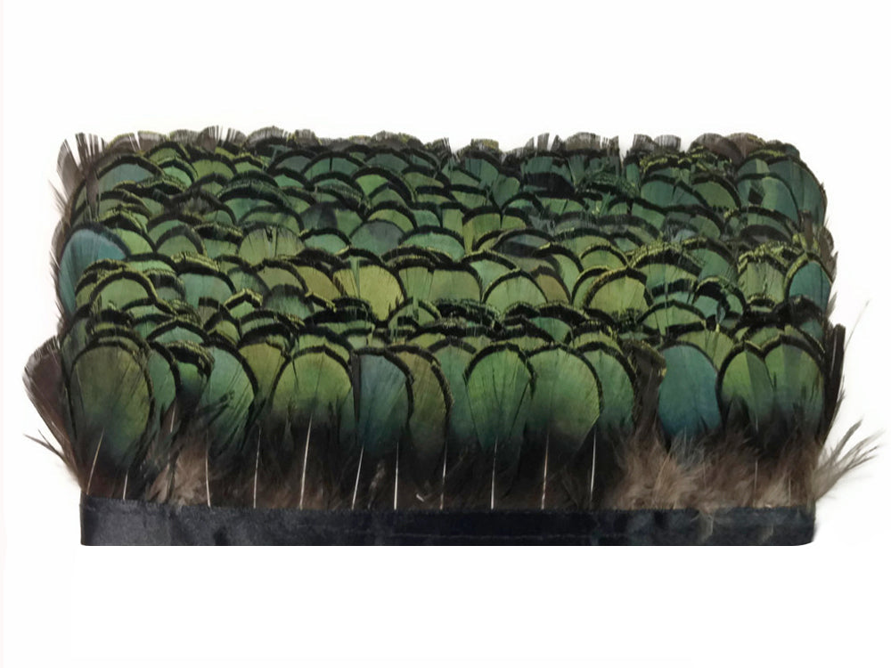1 yard - Bronze Green Lady Amherst Accent Feathers for Wedding Backdrops & Arches