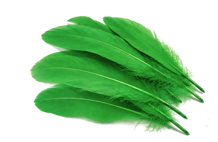 3 oz - Green Pack Kelly Satinettes Accent Feathers for Wedding Bouquets & Boutonnieres