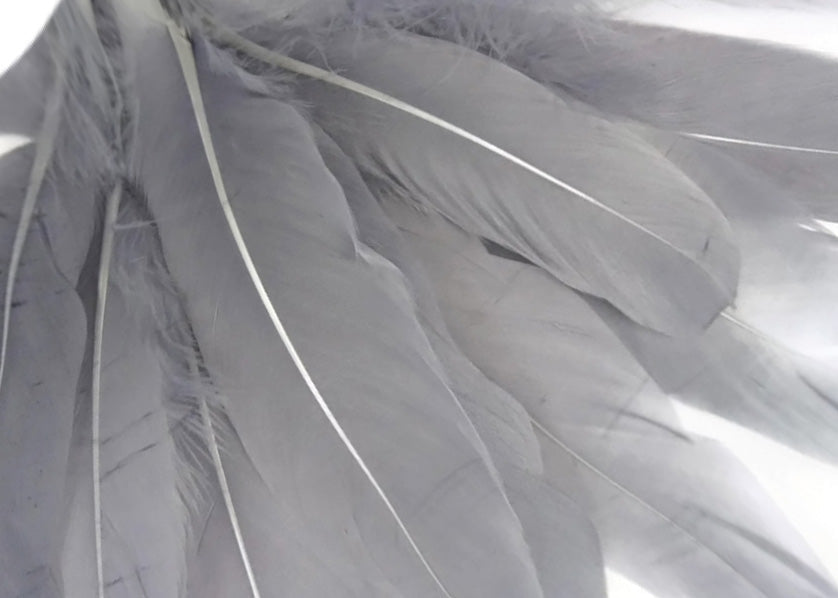 3 oz - Silver Gray Pack Satinettes Pallet Accent Feathers for Wedding Bouquets & Boutonnieres