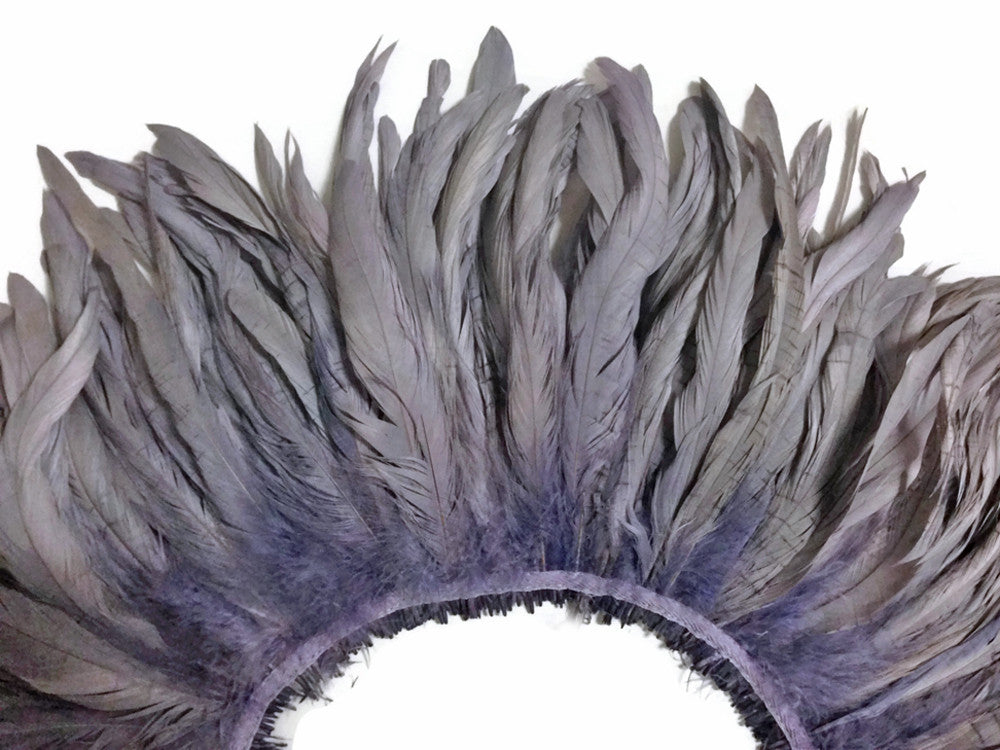 2 yards - 8-10" Silver Gray Strung Natural Bleach Accent Feathers for Wedding Backdrops & Arches