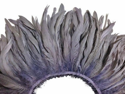 2 yards - 8-10" Silver Gray Strung Natural Bleach Accent Feathers for Wedding Backdrops & Arches