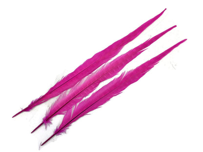50 pieces - 18-22" Hot Pink Bleached Dyed Ringneck Accent Feathers for Wedding Backdrops & Arches