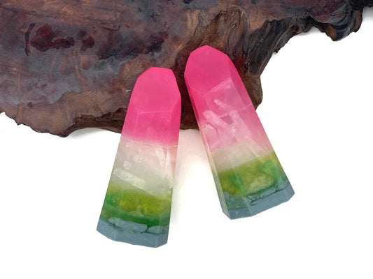 Watermelon Tourmaline Crystal Accent Feathers for Wedding Centerpieces