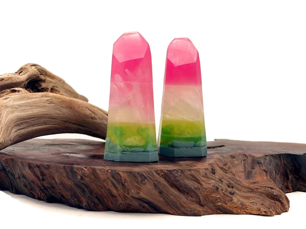 Watermelon Tourmaline Crystal Accent Feathers for Wedding Centerpieces