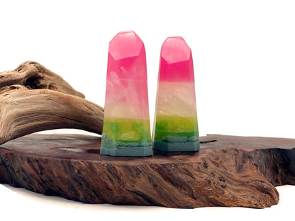 Watermelon Tourmaline Crystal Accent Feathers for Wedding Centerpieces