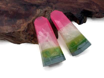 Watermelon Tourmaline Crystal Accent Feathers for Wedding Centerpieces