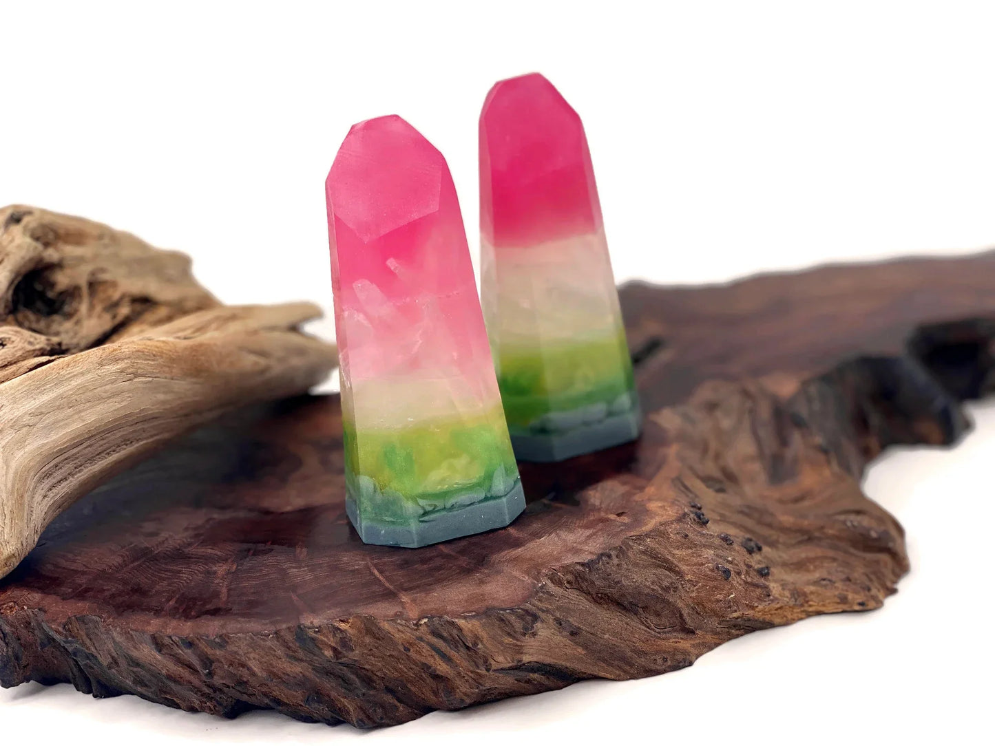 Watermelon Tourmaline Crystal Accent Feathers for Wedding Centerpieces