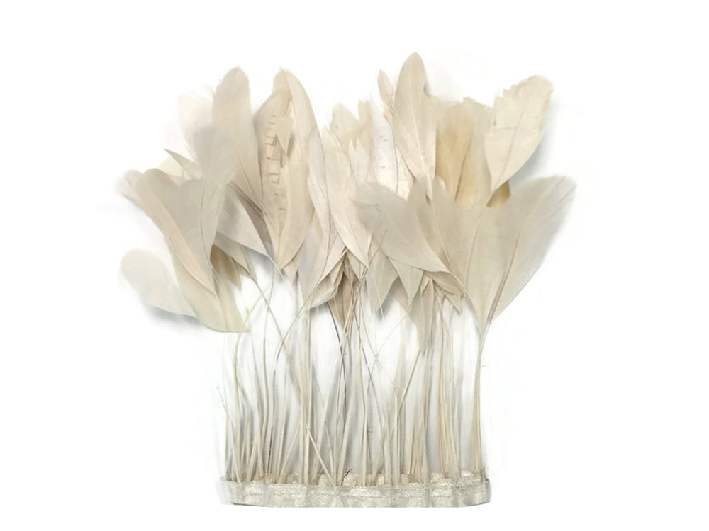 1 yard - Ivory Stripped Tail Trim Accent Feathers for Wedding Backdrops & Arches