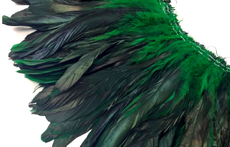 2 yards - 8-10" Natural Kelly Green Half Accent Feathers for Wedding Backdrops & Arches