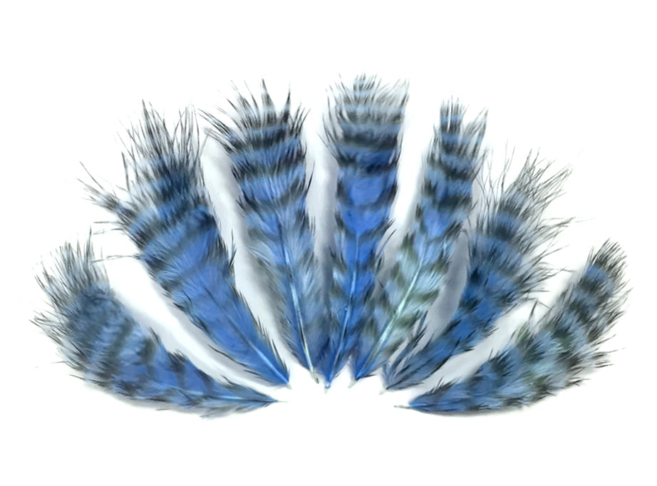 1 dozen - Light Blue Grizzly Mini Chickabou Accent Feathers for Wedding Bridal Accessories