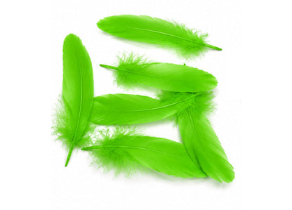 3 oz - Green Pack Lime Satinettes Accent Feathers for Wedding Bouquets & Boutonnieres