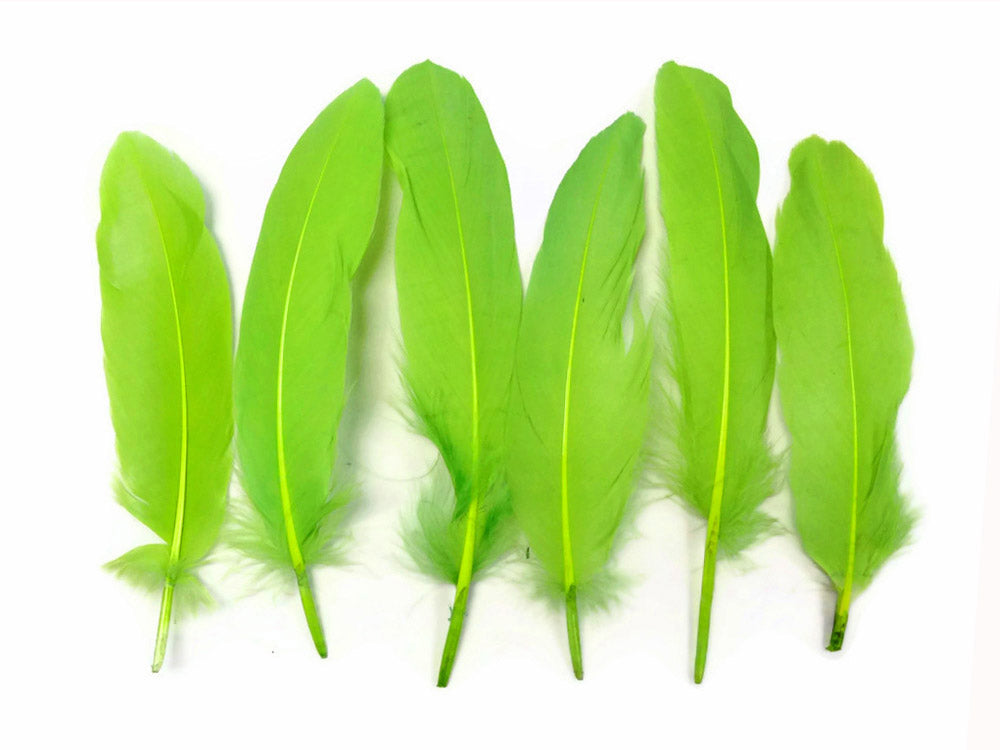 3 oz - Green Pack Lime Satinettes Accent Feathers for Wedding Bouquets & Boutonnieres