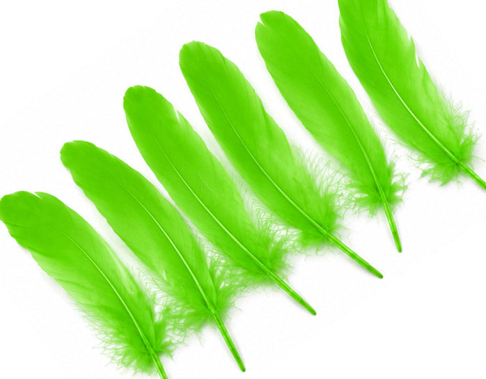 3 oz - Green Pack Lime Satinettes Accent Feathers for Wedding Bouquets & Boutonnieres