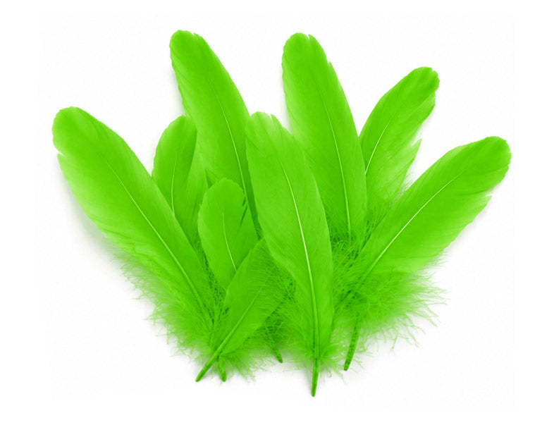 3 oz - Green Pack Lime Satinettes Accent Feathers for Wedding Bouquets & Boutonnieres