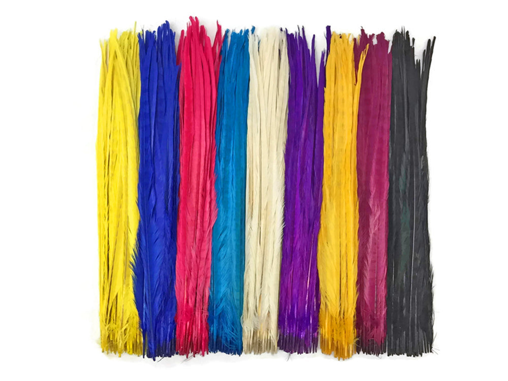 10 pieces - 18-22" Purple Bleached Dyed Ringneck Accent Feathers for Wedding Centerpieces