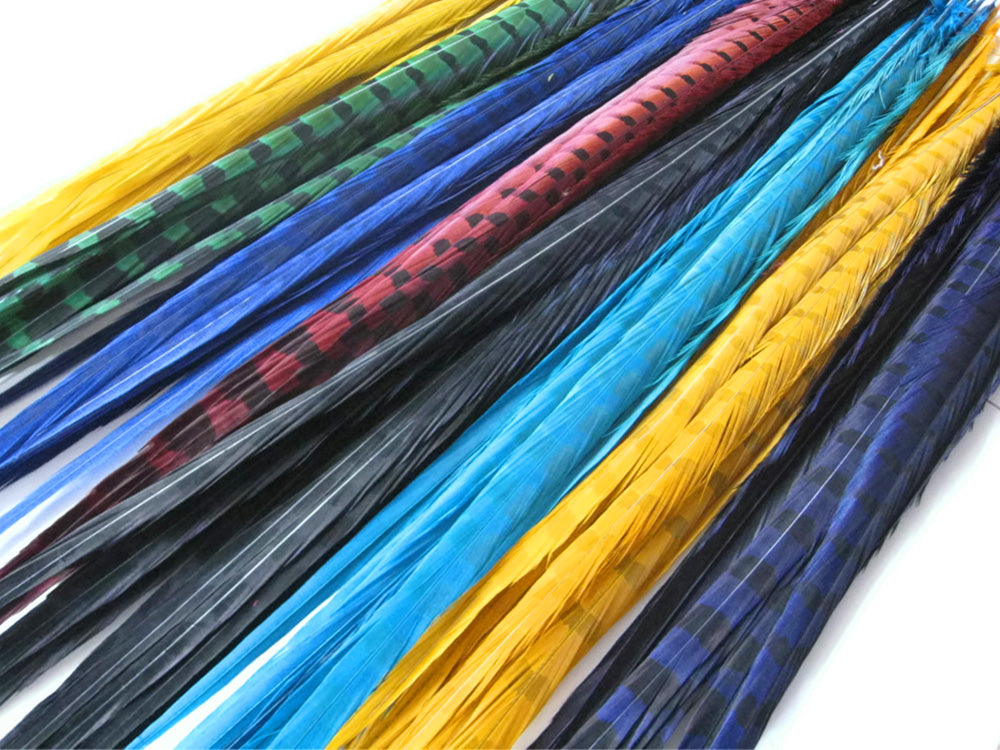 50 pieces - 18-22" Natural Green Dyed Over Peacock Feathers for Wedding Backdrops & Arches