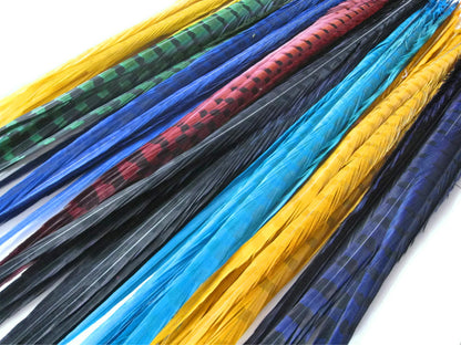 50 pieces - 18-22" Natural Green Dyed Over Peacock Feathers for Wedding Backdrops & Arches