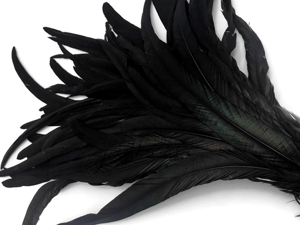 10 pieces - 16-18" Natural Black Half Bronze Accent Feathers for Wedding Centerpieces