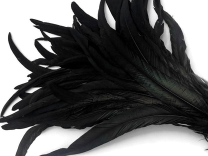 10 pieces - 16-18" Natural Black Half Bronze Accent Feathers for Wedding Centerpieces