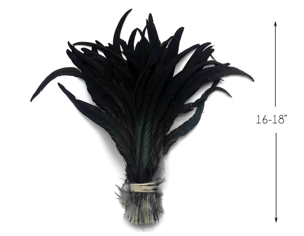 10 pieces - 16-18" Natural Black Half Bronze Accent Feathers for Wedding Centerpieces