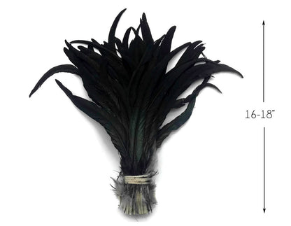 10 pieces - 16-18" Natural Black Half Bronze Accent Feathers for Wedding Centerpieces
