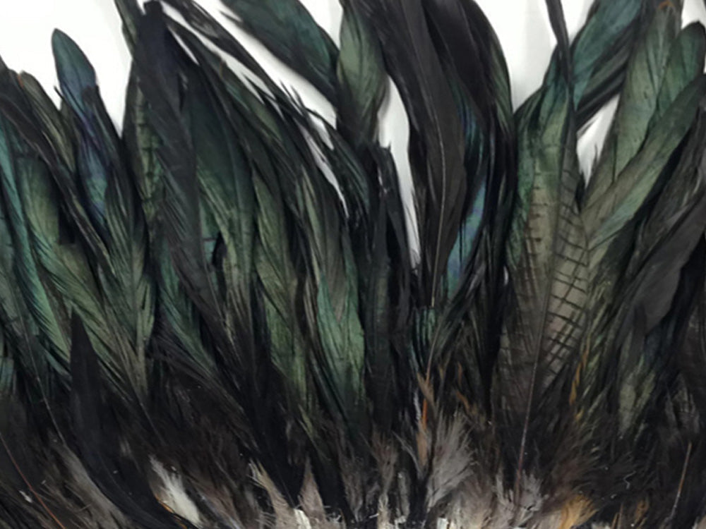 8-10" Natural Inch Strip Black Accent Feathers for Wedding Centerpieces