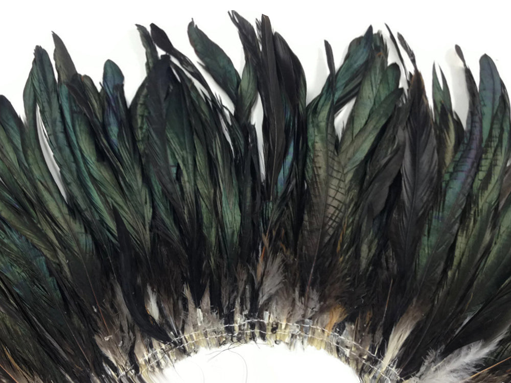 2 yards - 8-10" Natural Black Half Bronze Accent Feathers for Wedding Backdrops & Arches