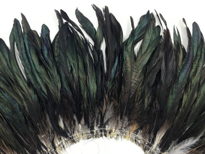 2 yards - 8-10" Natural Black Half Bronze Accent Feathers for Wedding Backdrops & Arches